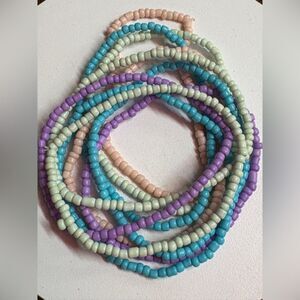 10pcs Boho Style Multicolor Rice Beads Bracelet